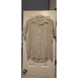 Van Heusen Editions Mens Multicolor Short Sleeve Stripe Button-Down Shirt 16 1/2